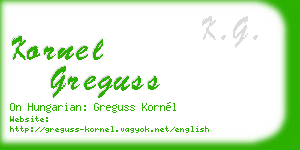 kornel greguss business card