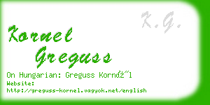 kornel greguss business card